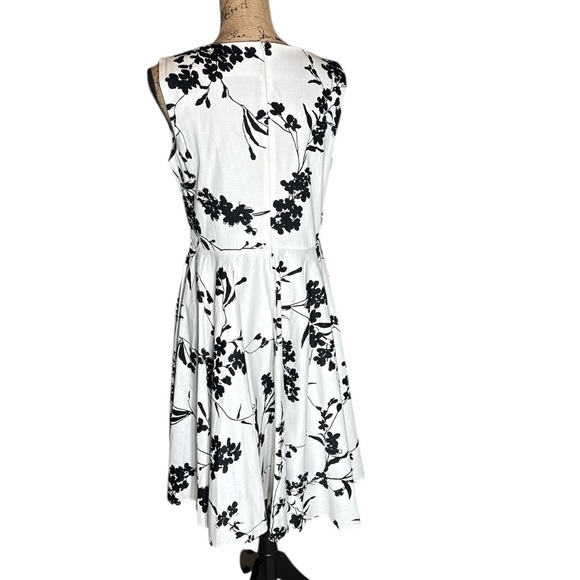 Grace Karin Black and White Floral Print A-Line Dress Boat Neck Size Large - Picture 2 of 4
